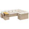 vidaXL Salon de jardin avec coussins 10 pcs beige r&eacute;sine tress&eacute;e