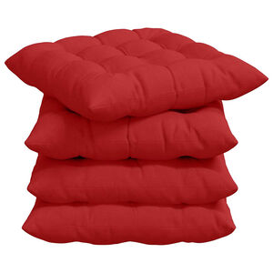 vidaXL Coussins de si&egrave;ge 4 pcs Rouge 40 x 40 x 6 cm tissu
