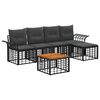 vidaXL Ensemble de canap&eacute;s d'ext&eacute;rieur 6 pcs Noir et Gris fonc&eacute;