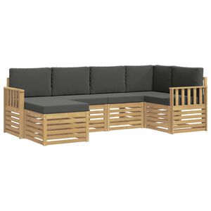 vidaXL Ensemble de canap&eacute;s d'ext&eacute;rieur 6 pc Blanc et anthracite