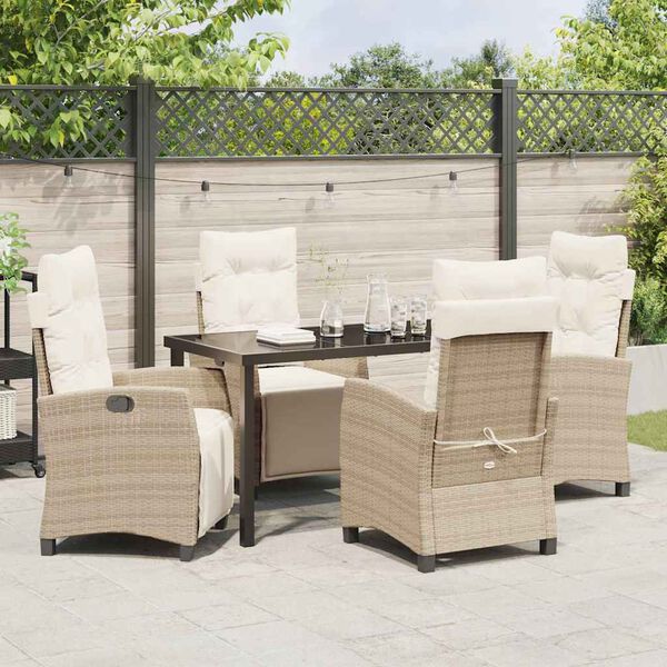 vidaXL Ensemble de salle à manger pour jardin 5 pcs Beige polyrotin