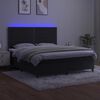 vidaXL Sommier &agrave; lattes de lit matelas et LED Noir 160x200 cm Velours