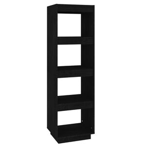 vidaXL Biblioth&egrave;que/S&eacute;parateur de pi&egrave;ce Noir 40x35x135 cm Pin massif