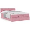 vidaXL Cadre de lit ottoman avec matelas rose 140x190 cm velours