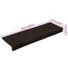 vidaXL Tapis d'escalier autocollants 30 pièces 65 x 21 x 4 cm Marron Bord rectangulaire