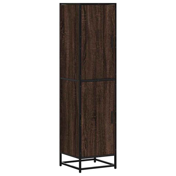 vidaXL Buffet haut ch&ecirc;ne marron 35,5x35x139 cm bois d'ing&eacute;nierie m&eacute;tal