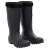 vidaXL Bottes de pluie avec chaussettes amovibles noir taille 42 PVC