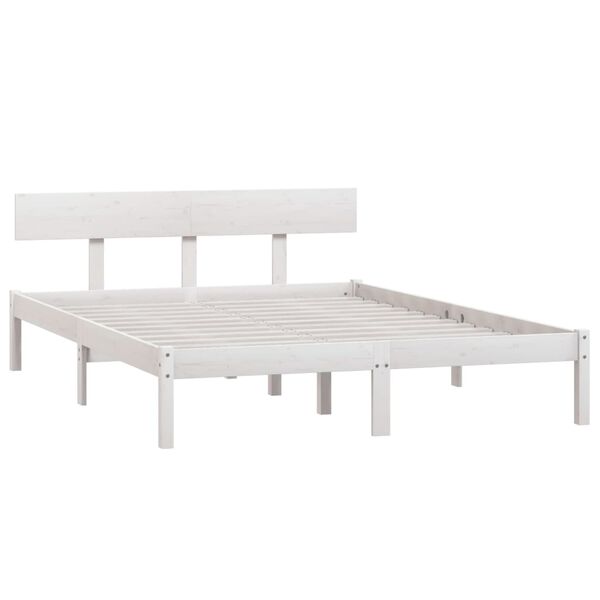 vidaXL Cadre de lit sans matelas blanc bois massif 140x190 cm