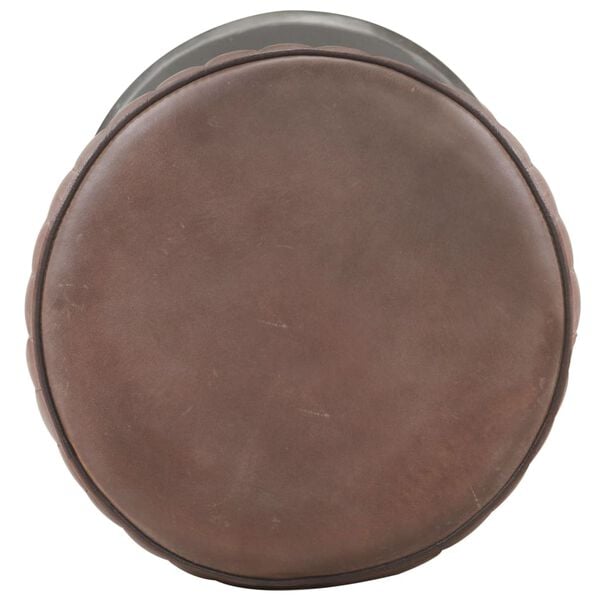 vidaXL Tabouret de bar Marron Cuir v&eacute;ritable