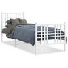 vidaXL Cadre de lit m&eacute;tal sans matelas avec pied de lit blanc 75x190cm