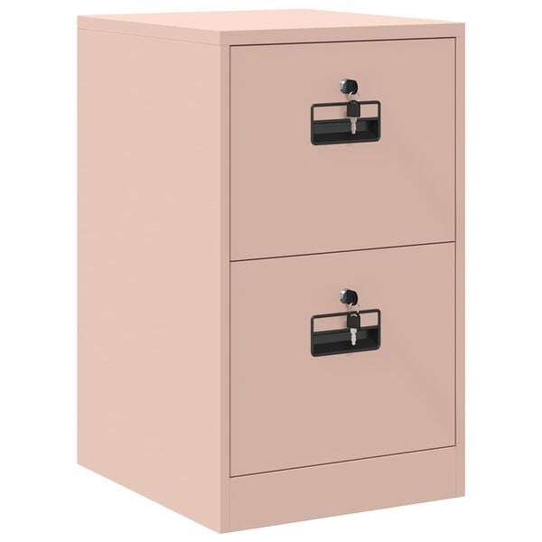 vidaXL Cabinet de Dossier Rose 44 x 50 x 106.5 cm Acier Lamin&eacute; &agrave; Froid