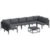 vidaXL Ensemble de canap&eacute; de jardin 8 pc Noir Acier