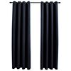 vidaXL Rideaux occultants avec anneaux en métal 2 pcs Noir 140x225 cm