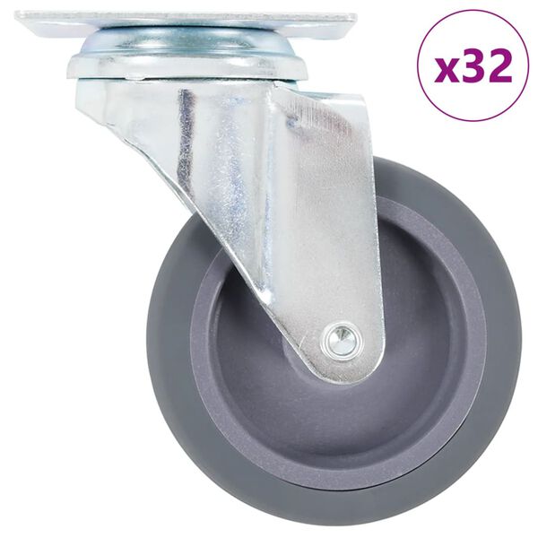 vidaXL 32 pcs Roulettes pivotantes 75 mm