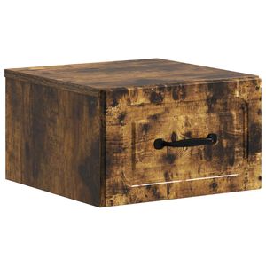 vidaXL Cabinet de chevet mural Ch&ecirc;ne fum&eacute; 34,5 x 33 x 20 cm