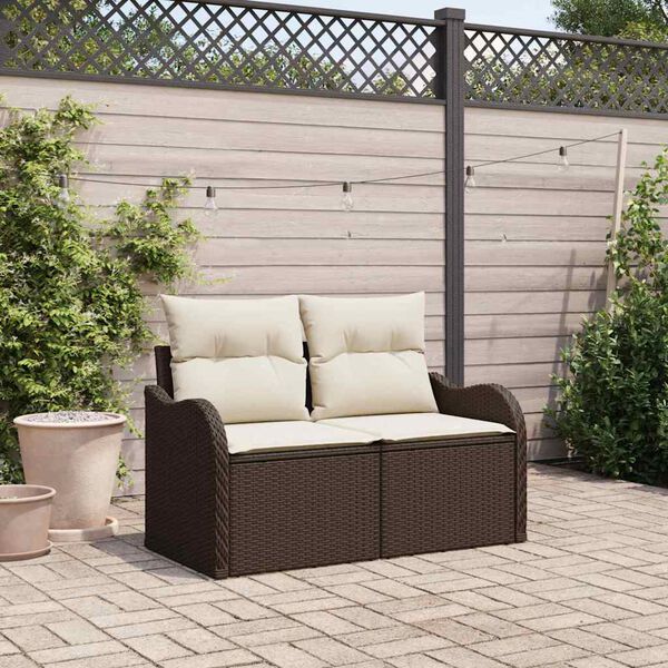 vidaXL Canap&eacute; de jardin Marron 121 x 62 x 69cm polyrotin