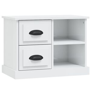 vidaXL Table de chevet blanc brillant 60x35,5x45 cm