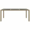 vidaXL Table de jardin 190x90x75 cm Verre trempé/résine tressée Beige