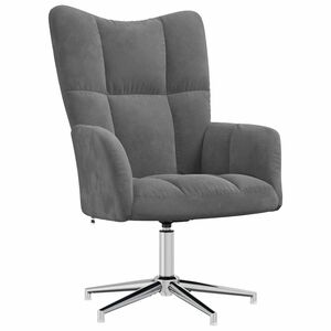vidaXL Chaise de relaxation Gris fonc&eacute; Velours