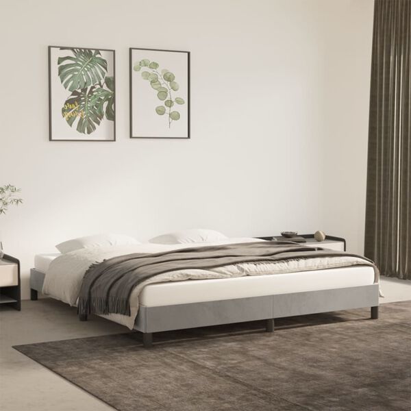 vidaXL Cadre de lit sans matelas gris clair 160x200 cm velours