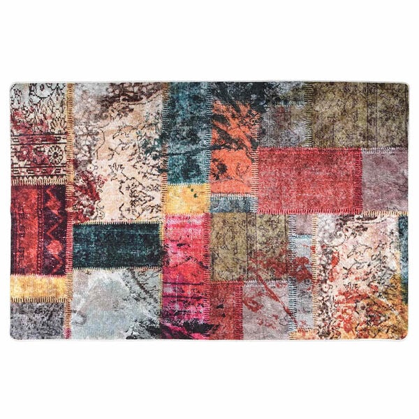 vidaXL Tapis lavable Patchwork 80x150 cm Multicolore