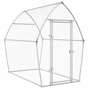 vidaXL Cage pour poules argent&eacute; 200x105x182 cm acier galvanis&eacute;