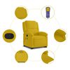 vidaXL Fauteuil de massage inclinable Jaune Velours