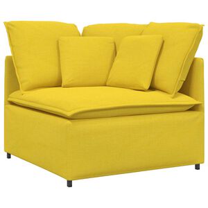vidaXL Module d'angle pour canap&eacute; modulable avec coussins jaune clair 100 cm