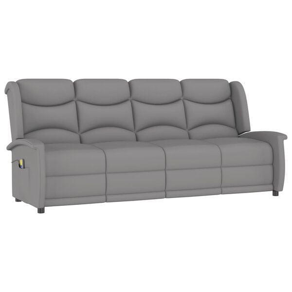 vidaXL Fauteuil de massage inclinable à 4 places gris clair