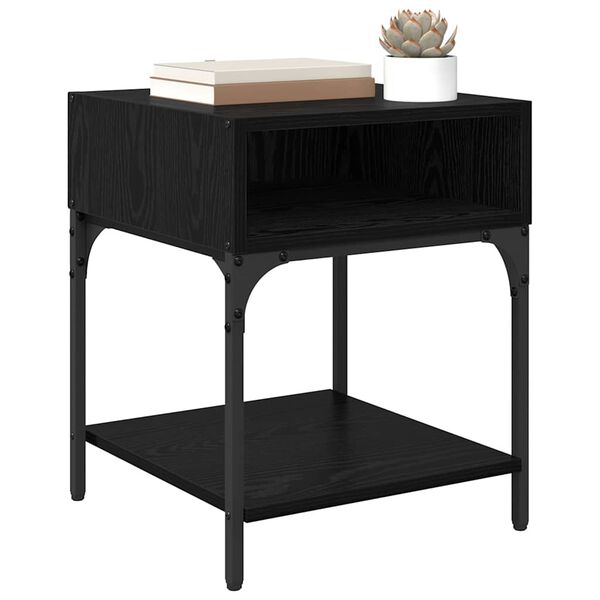 vidaXL Table de chevet Ch&ecirc;ne noir 40 x 40 x 50 cm Bois d'ing&eacute;nierie