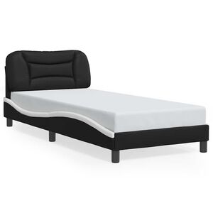 vidaXL Cadre de lit sans matelas Hvar noir et blanc 80x200 cm similicuir