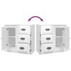 vidaXL Buffet blanc brillant 70x35,5x67,5 cm bois d'ingénierie