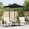 vidaXL Parasol de jardin avec m&acirc;t en acier noir 225x225x212 cm