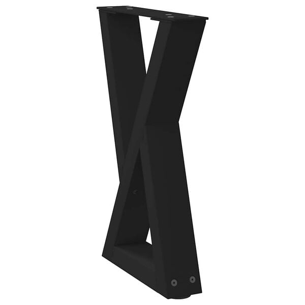vidaXL Pieds de table basse 2 pi&egrave;ces Noir 38 x (42-43,3) cm Acier