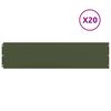 vidaXL Bordures pelouse 20pcs vert olive 25x103cm acier lamin&eacute; &agrave; froid