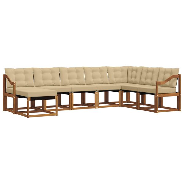 vidaXL Ensemble de canap&eacute;s d'ext&eacute;rieur 8 pcs Naturel et Beige