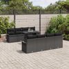 vidaXL Ensemble de canap&eacute; de jardin 9 pcs Noir Poly Rattan