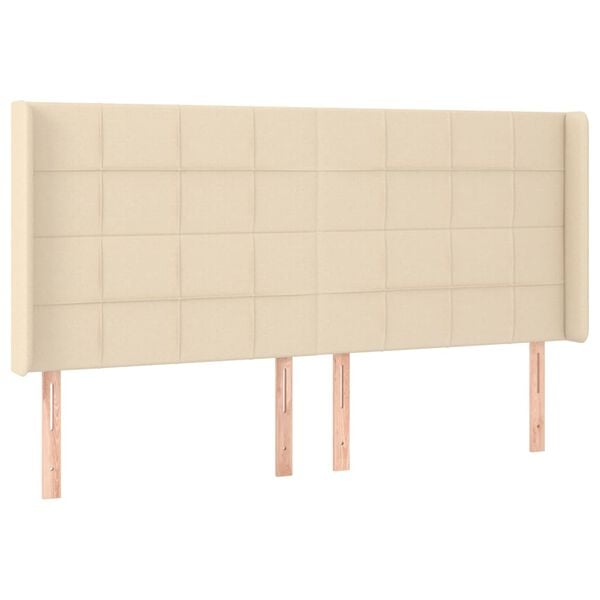 vidaXL T&ecirc;te de lit &agrave; LED Cr&egrave;me 183x16x118/128 cm Tissu