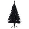 vidaXL Sapin de No&euml;l artificiel pr&eacute;-&eacute;clair&eacute; Noir 150 cm PVC