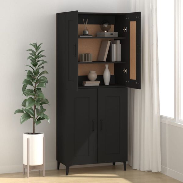 vidaXL Buffet Noir 69,5x34x90 cm Bois d'ingénierie