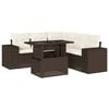 vidaXL Salon de jardin avec coussins 6 pcs marron r&eacute;sine tress&eacute;e