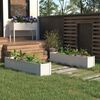 vidaXL Lits sur&eacute;lev&eacute;s de jardin 2 pcs Blanc 150x31x31cm Bois de sapin