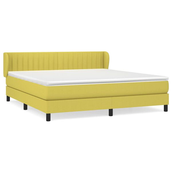 vidaXL Sommier &agrave; lattes de lit avec matelas Vert 180x200 cm Tissu