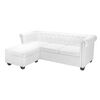 vidaXL Canap&eacute; Chesterfield en forme de L cuir synth&eacute;tique blanc