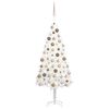 vidaXL Arbre de No&euml;l artificiel pr&eacute;-&eacute;clair&eacute; et boules blanc 180 cm