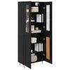 vidaXL Haut Armoire Ch&ecirc;ne noir 69,5 x 34 x 90 cm Bois d'ing&eacute;nierie