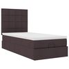 vidaXL Cadre de lit ottoman avec matelas marron fonc&eacute; 80x200 cm tissu