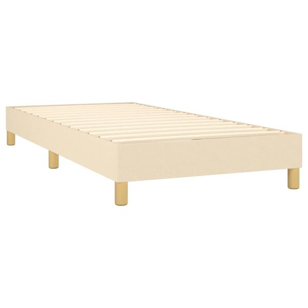 vidaXL Sommier &agrave; lattes de lit et matelas Cr&egrave;me 90x190 cm Tissu