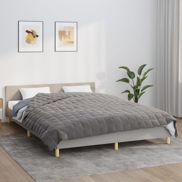 vidaXL Couverture lest&eacute;e Gris 200x225 cm 9 kg Tissu
