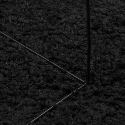 vidaXL Tapis shaggy PAMPLONA poils longs moderne noir Ø 80 cm